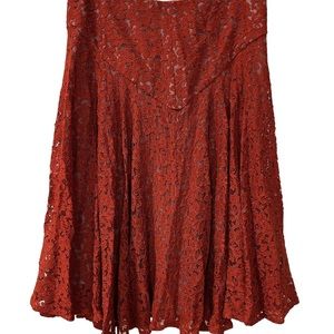 Anthropologie Anthro-Moulinette Souers Lace Lined Skirt